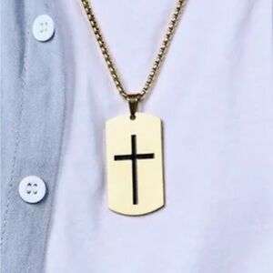 Gold Cross Pendant Necklace